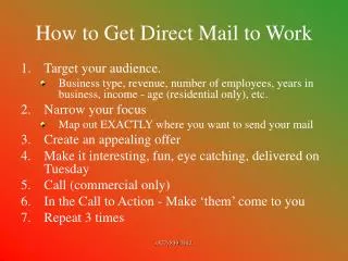 How to Get Direct Mail to Work