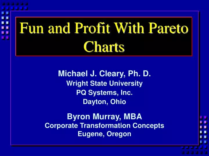 fun and profit with pareto charts