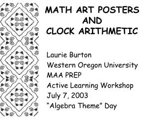 MATH ART POSTERS AND CLOCK ARITHMETIC