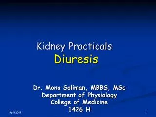 Kidney Practicals Diuresis