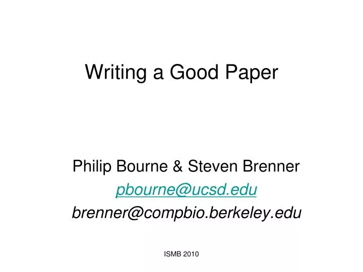 writing a good paper