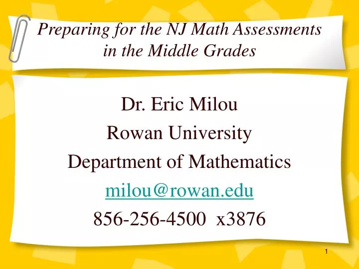 preparing for the nj math assessments in the middle grades