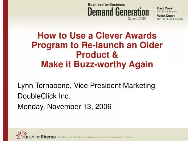 how to use a clever awards program to re launch an older product make it buzz worthy again