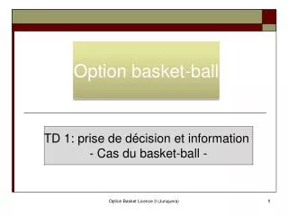 Option basket-ball
