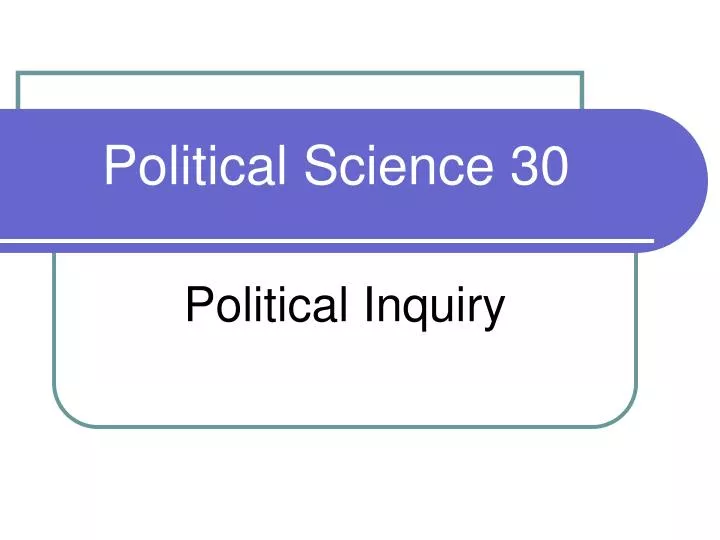 political science 30