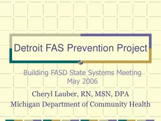 Detroit FAS Prevention Project