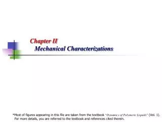Chapter II Mechanical Characterizations