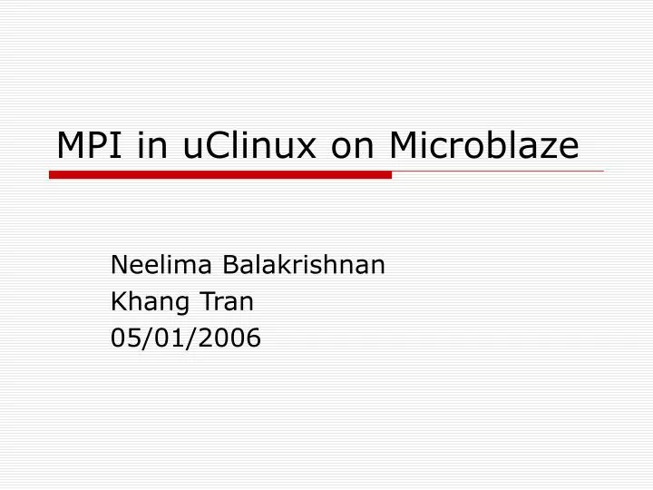 mpi in uclinux on microblaze