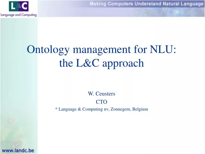 ontology management for nlu the l c approach