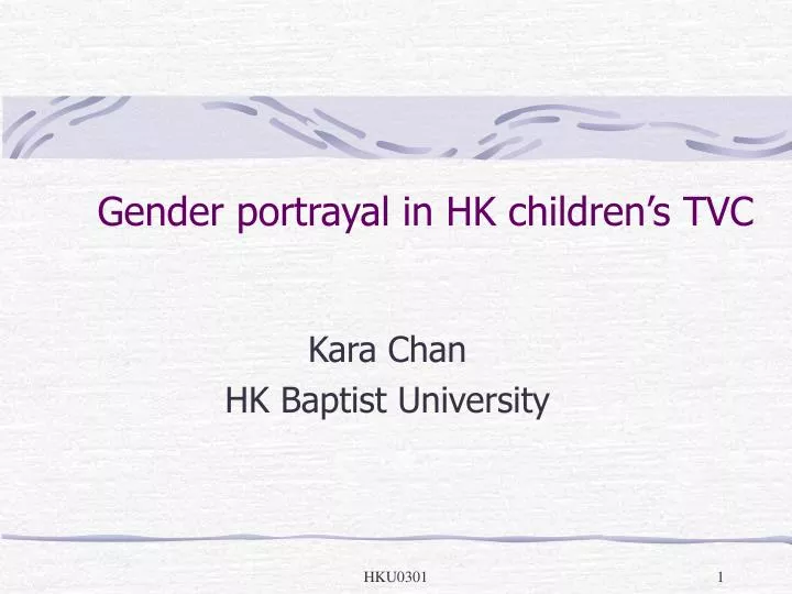 gender portrayal in hk children s tvc