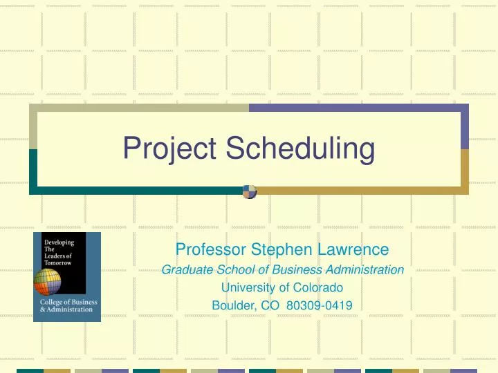 project scheduling