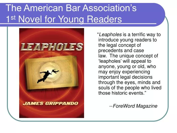 the american bar association s 1 st novel for young readers