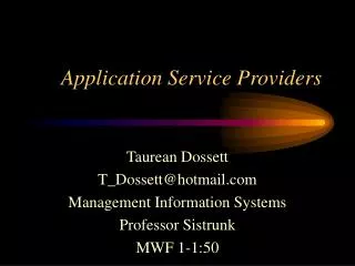 Application Service Providers