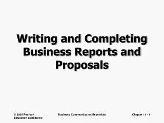Writing and Completing Business Reports and Proposals