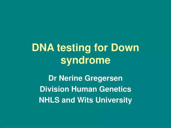 dna testing for down syndrome