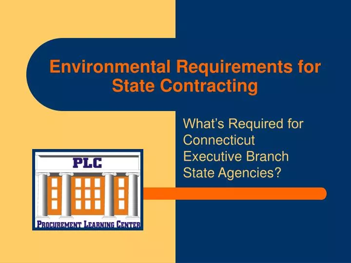 environmental requirements for state contracting