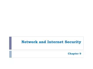 Network and Internet Security