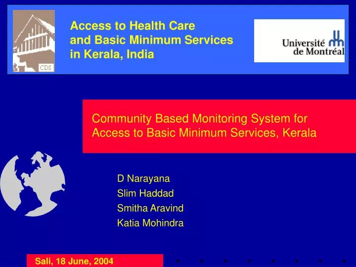 community based monitoring system for access to basic minimum services kerala