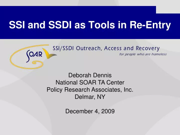 ssi and ssdi as tools in re entry