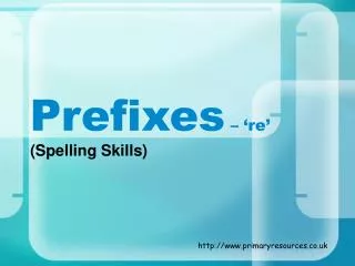 Prefixes – ‘re’