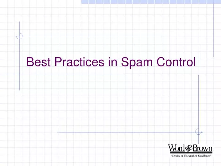 best practices in spam control