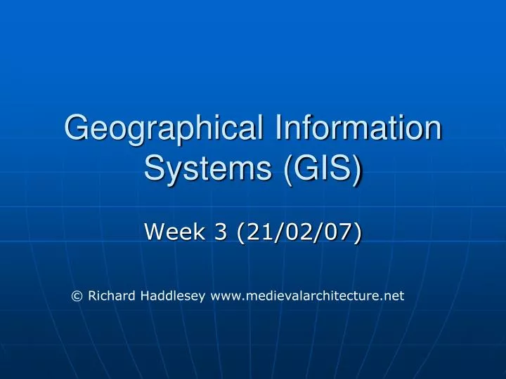 geographical information systems gis