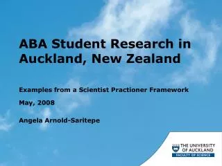 ABA Student Research in Auckland, New Zealand