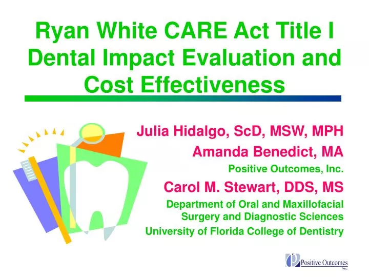 ryan white care act title i dental impact evaluation and cost effectiveness