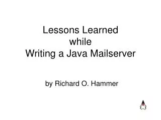 Lessons Learned while Writing a Java Mailserver