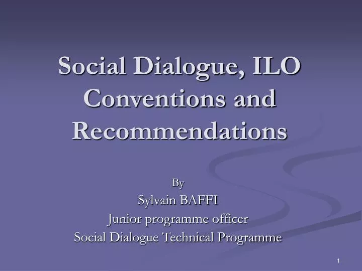 social dialogue ilo conventions and recommendations