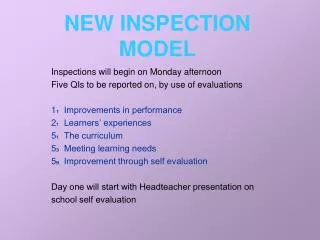 NEW INSPECTION MODEL