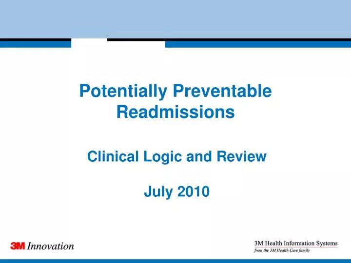 potentially preventable readmissions