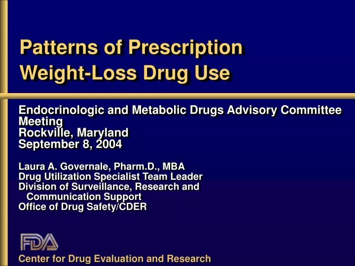 patterns of prescription weight loss drug use