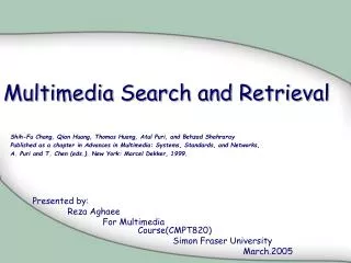 Multimedia Search and Retrieval