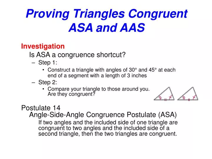 proving triangles congruent asa and aas