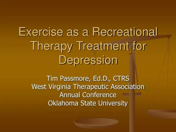 exercise as a recreational therapy treatment for depression