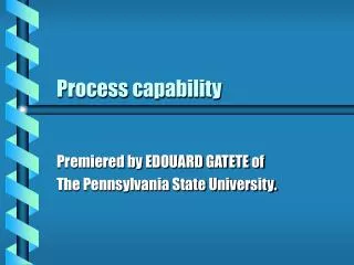 Process capability