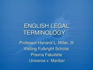 ENGLISH LEGAL TERMINOLOGY