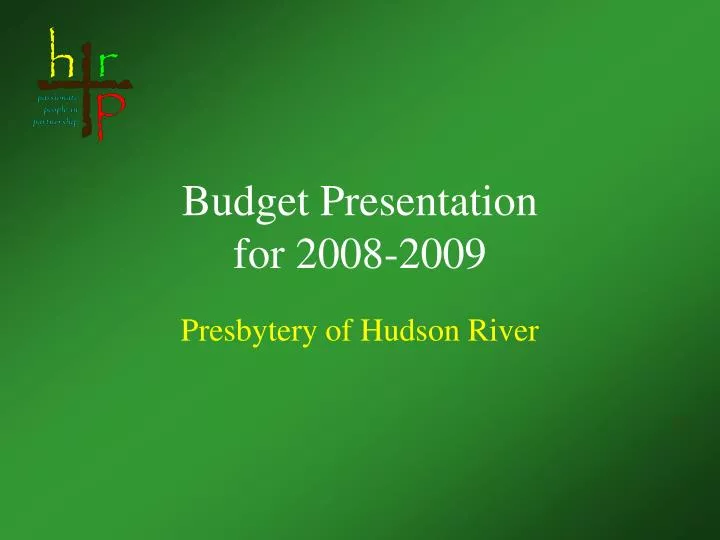 budget presentation for 2008 2009