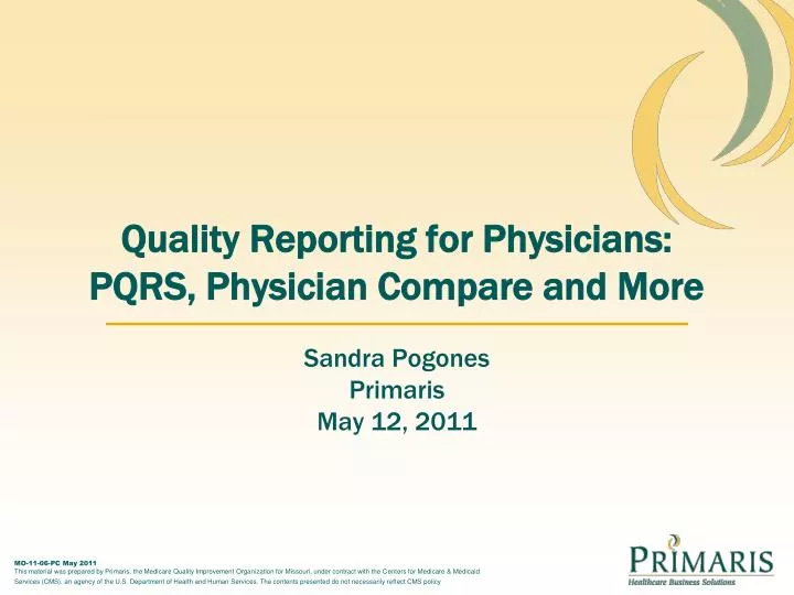 quality reporting for physicians pqrs physician compare and more