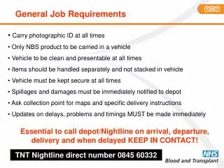 General Job Requirements
