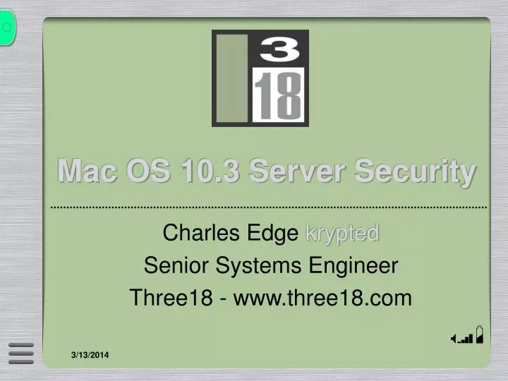 mac os 10 3 server security