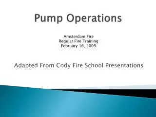 Pump Operations
