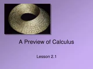 A Preview of Calculus