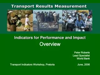Indicators for Performance and Impact