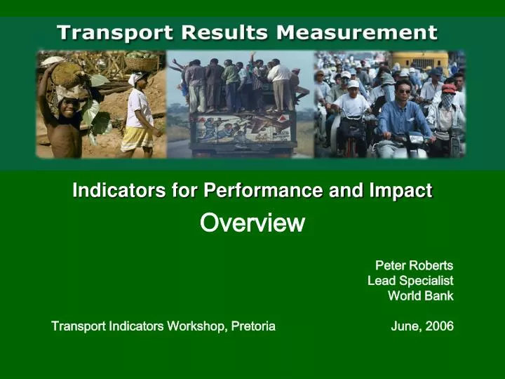 indicators for performance and impact