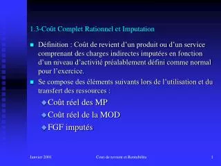 1.3-Coût Complet Rationnel et Imputation