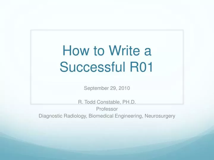 how to write a successful r01