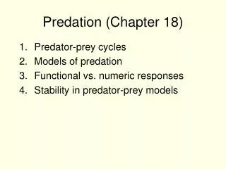 Predation (Chapter 18)