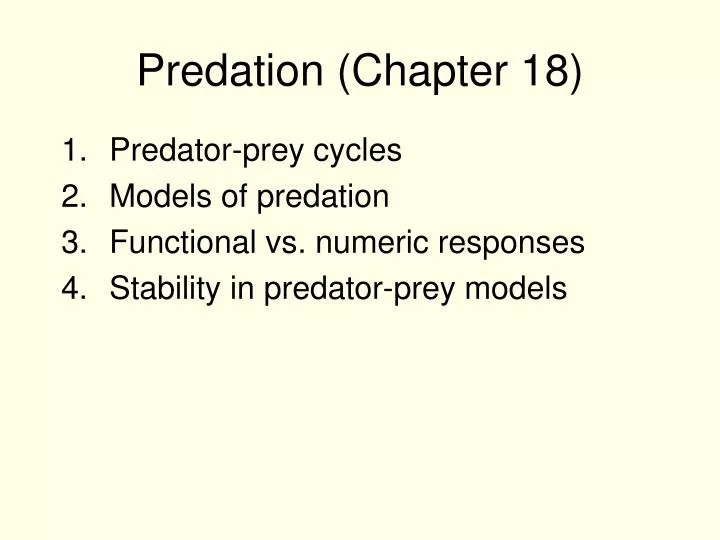 predation chapter 18
